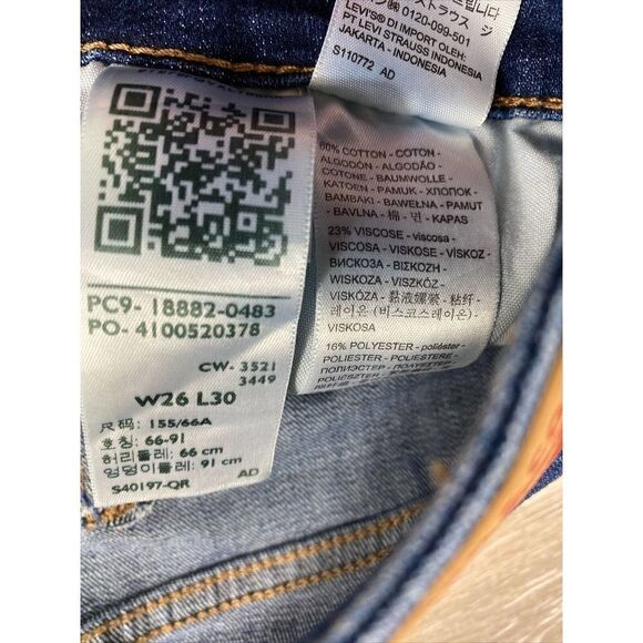 NWT Levi's 721 Womens 26 -High Rise Skinny Jeans Blue Denim Pants NEW‎ WITH TAGS - Picture 4 of 13